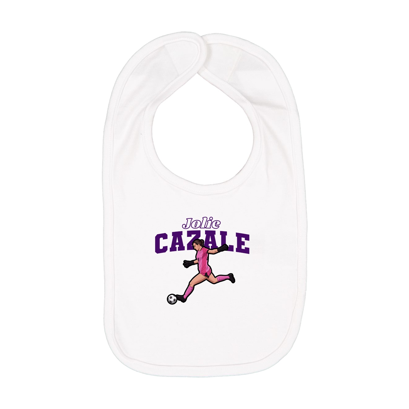 Infant Bib — Name Arch in White