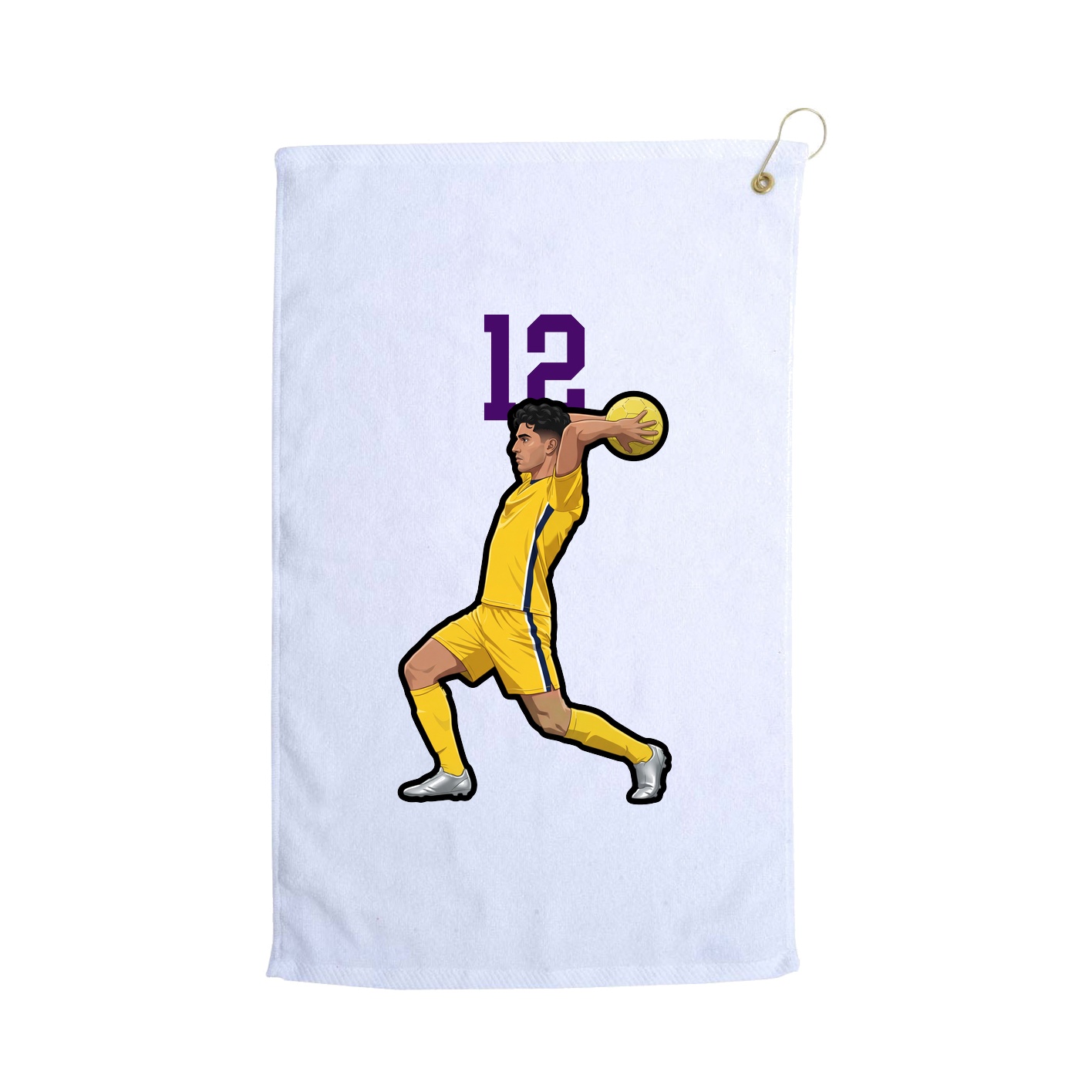 Golf Towel — Number Top in White