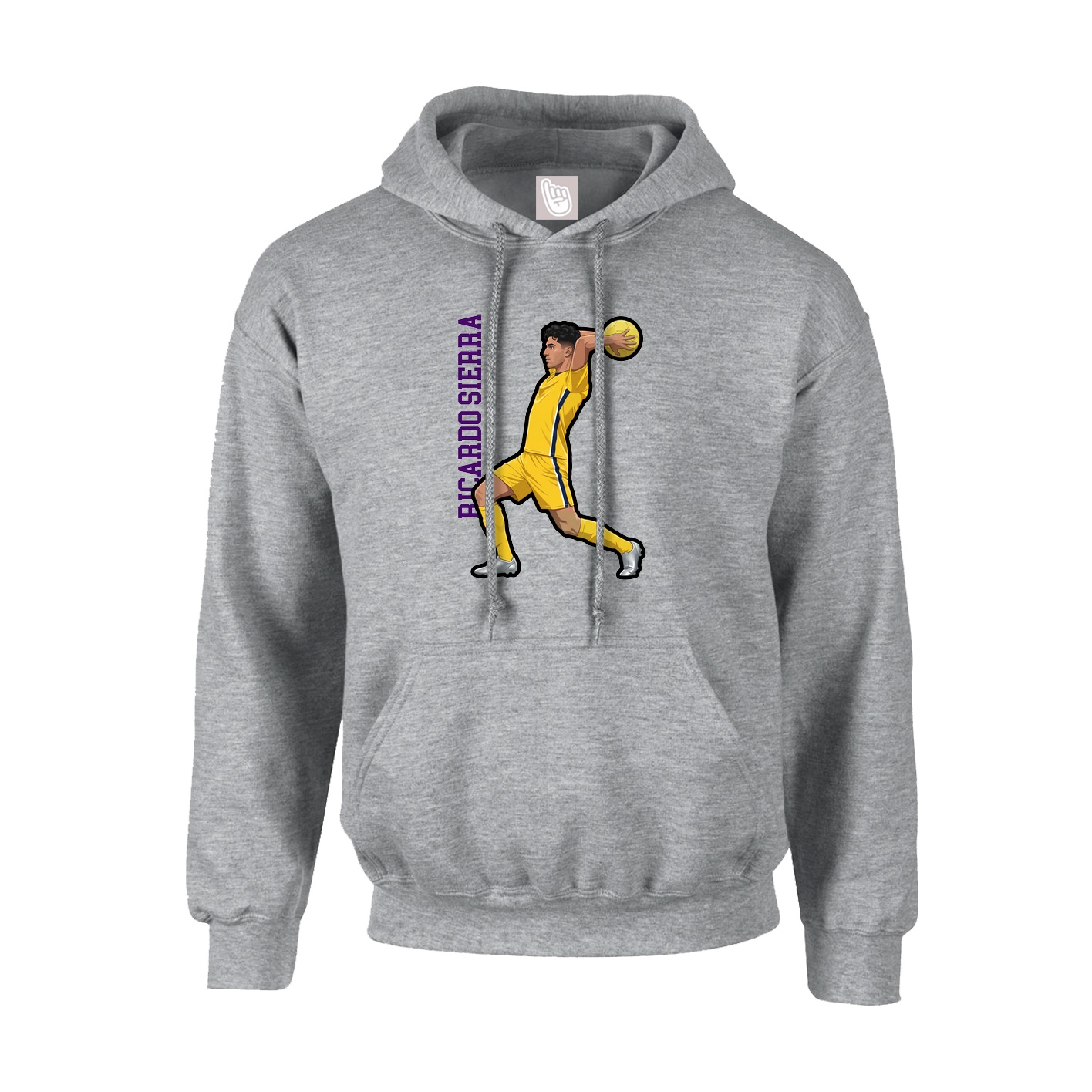 Youth Hoodie — Name Vertical in Grey