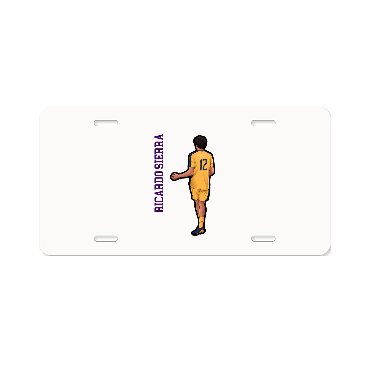 License Plate — Name Vertical in Classic