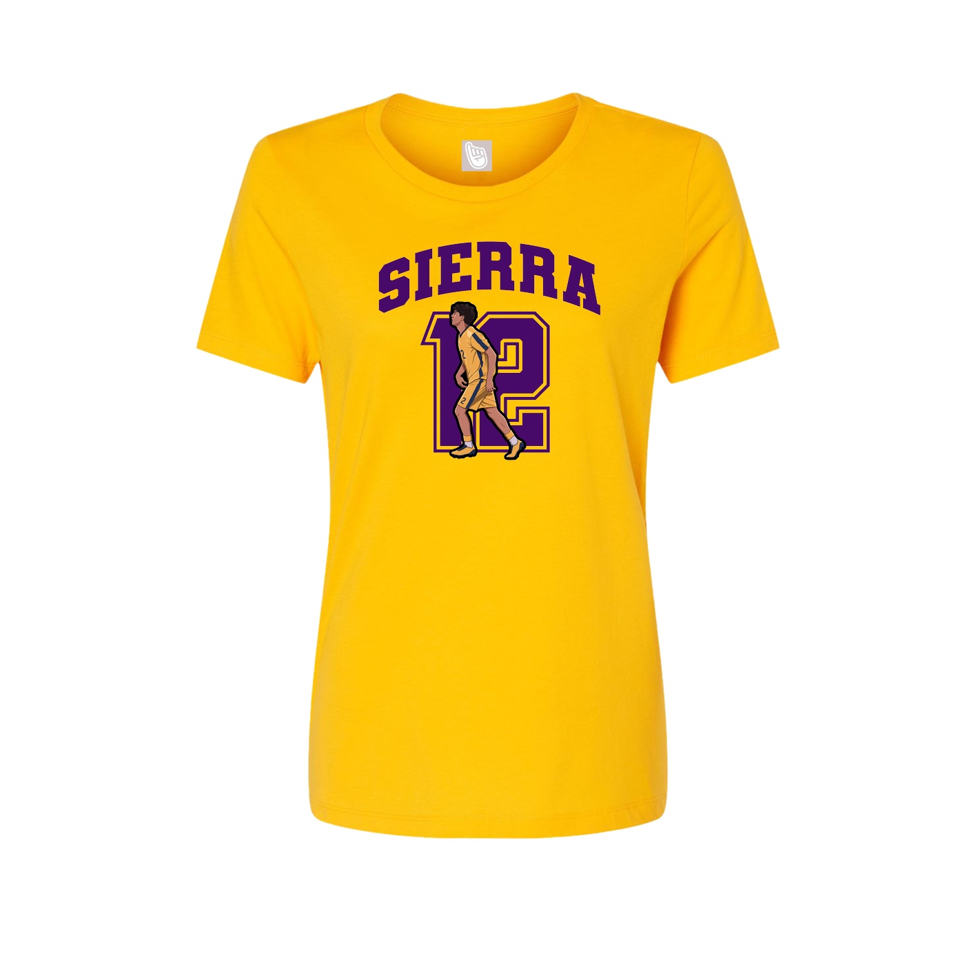 Fitted Women's Tee — Number in Gold