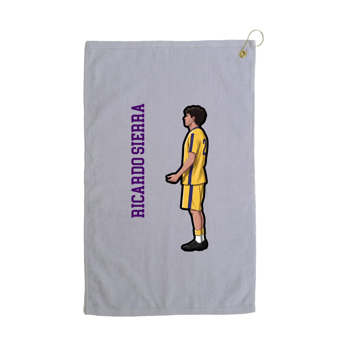 Golf Towel — Name Vertical in Grey