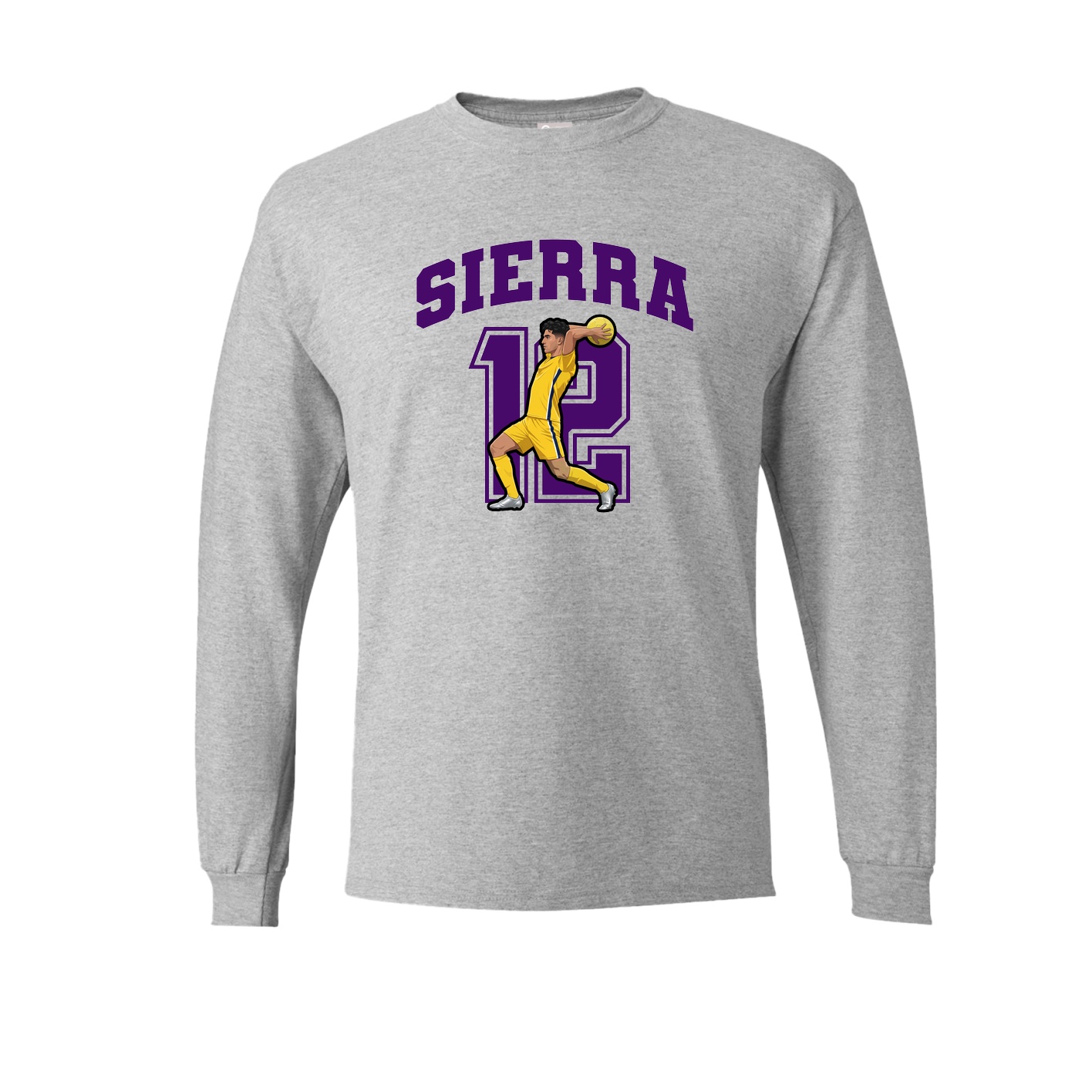 Long Sleeve Tee — Number in Grey