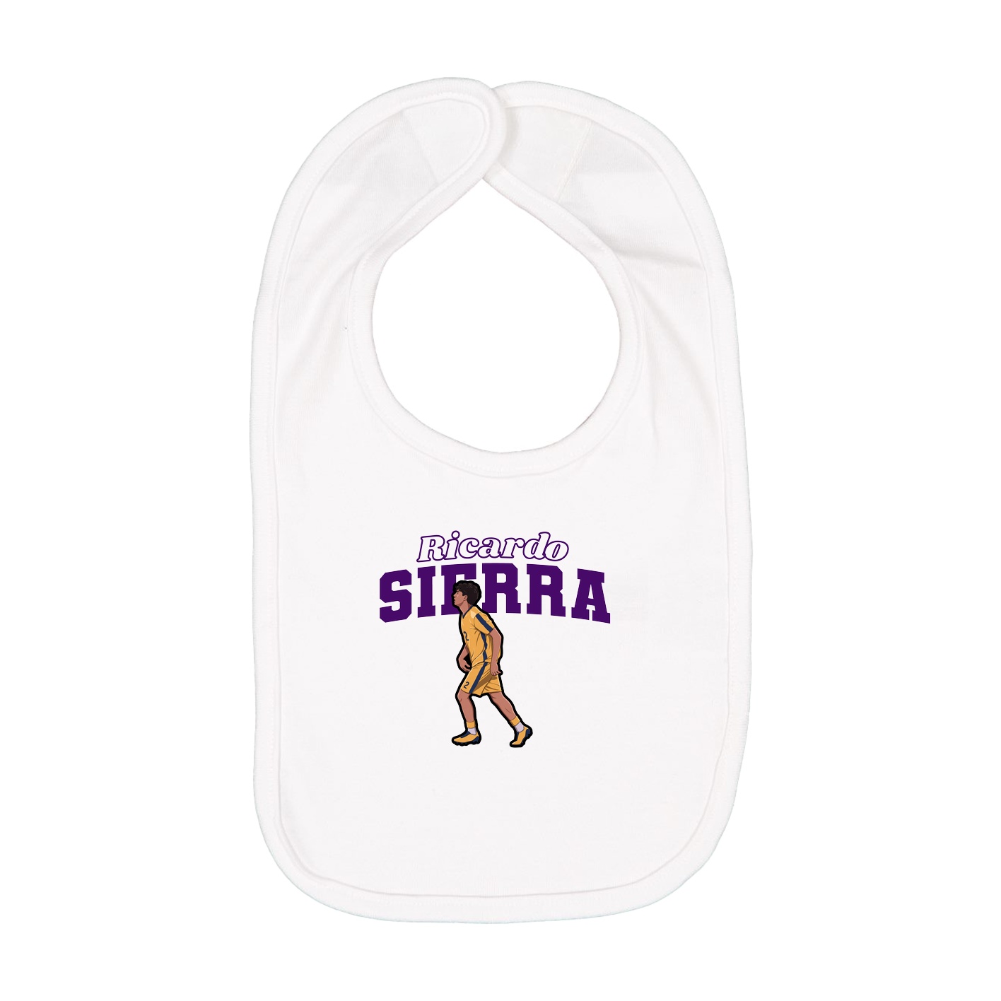 Infant Bib — Name Arch in White