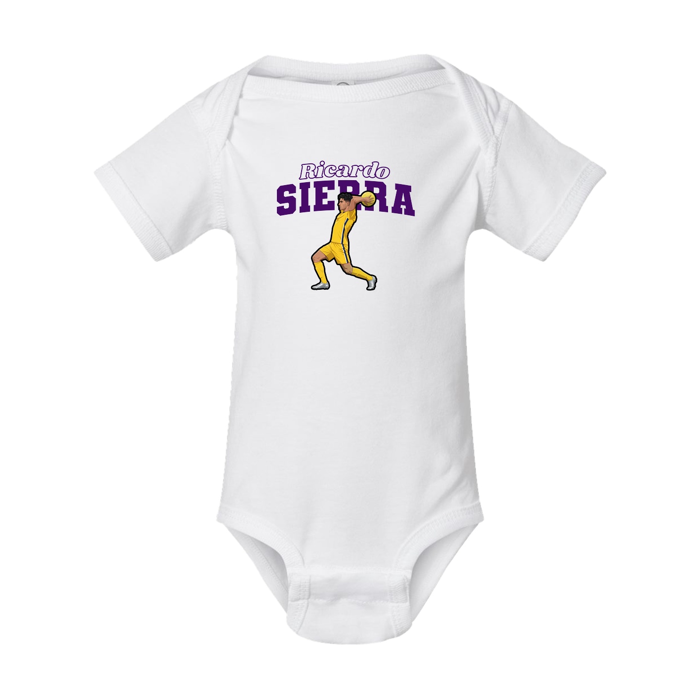 Baby Onesie — Name Arch in White
