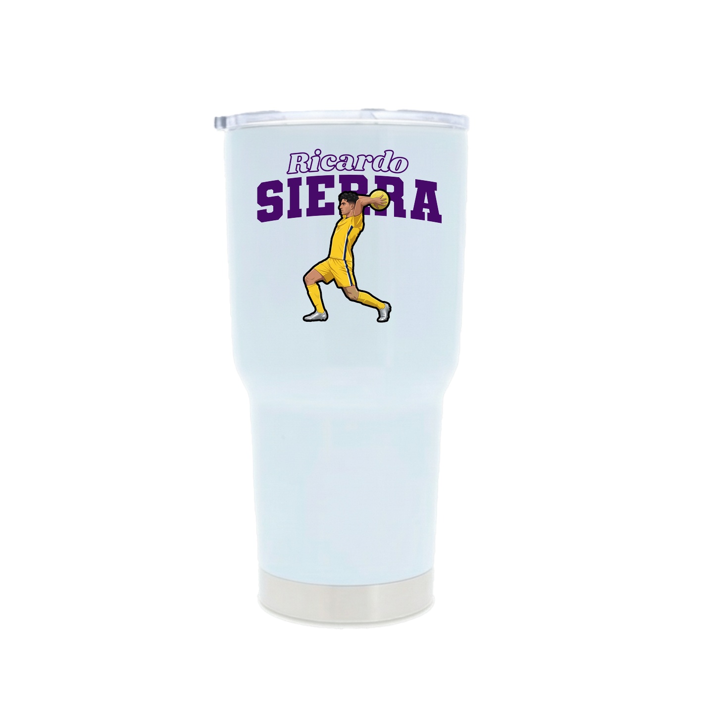 30oz Stainless Steel Tumbler — Name Arch in White