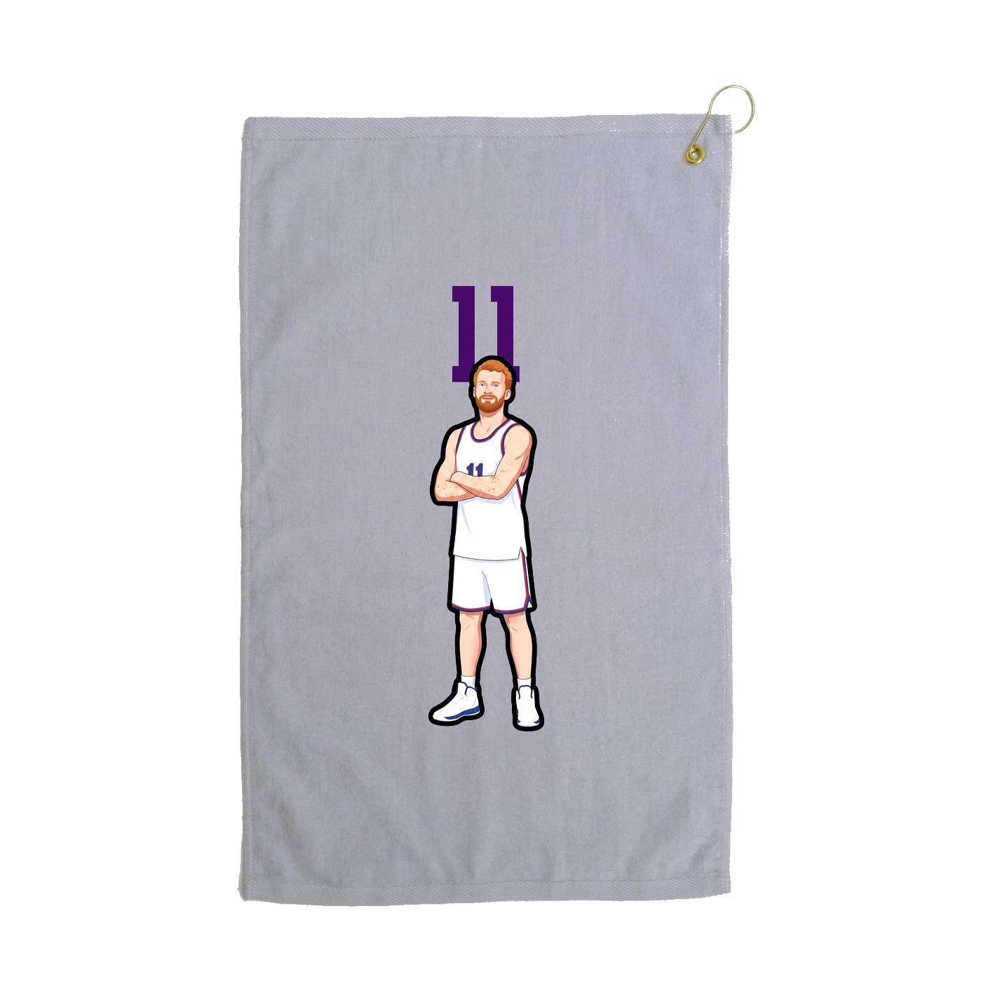 Golf Towel — Number Top in Grey