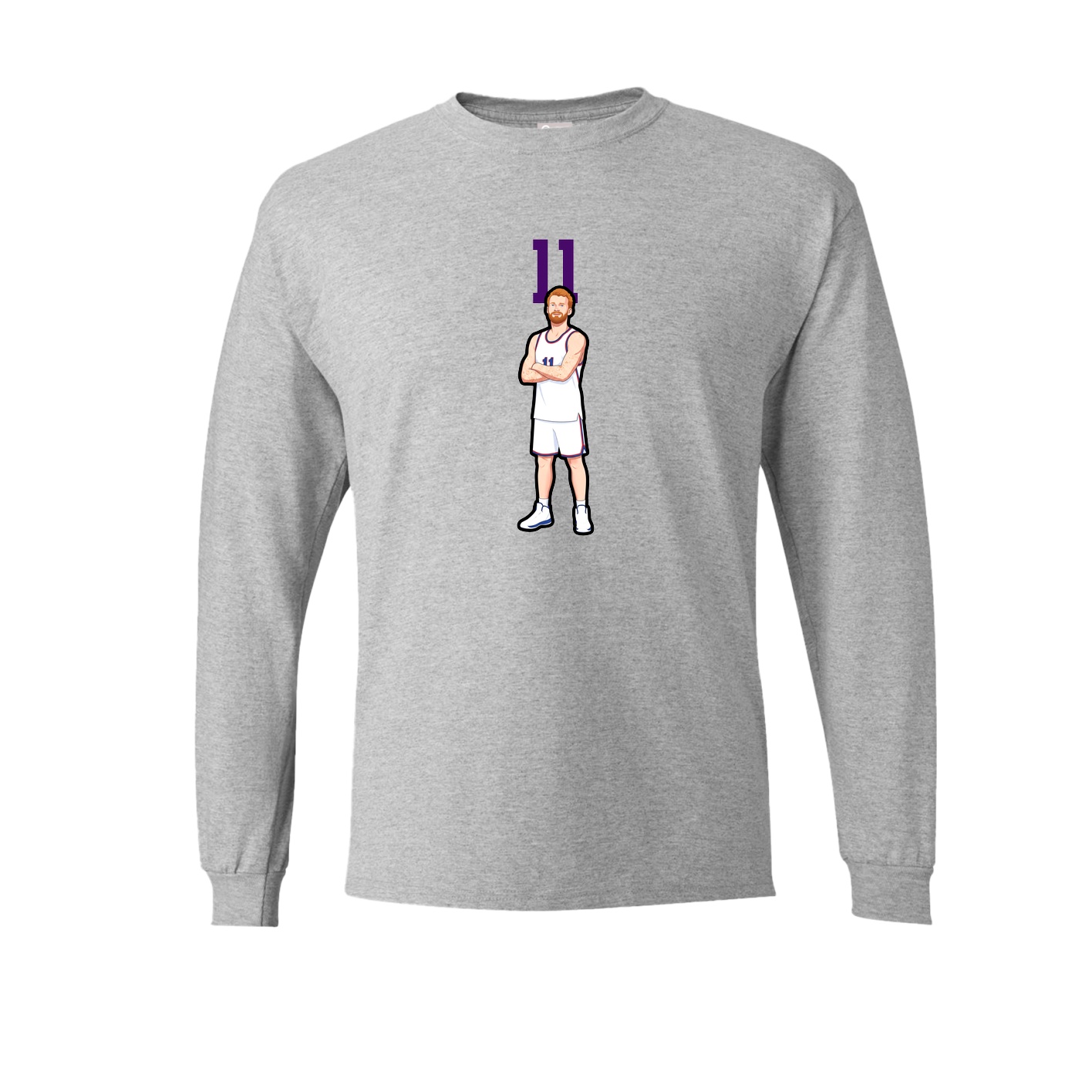 Long Sleeve Tee — Number Top in Grey