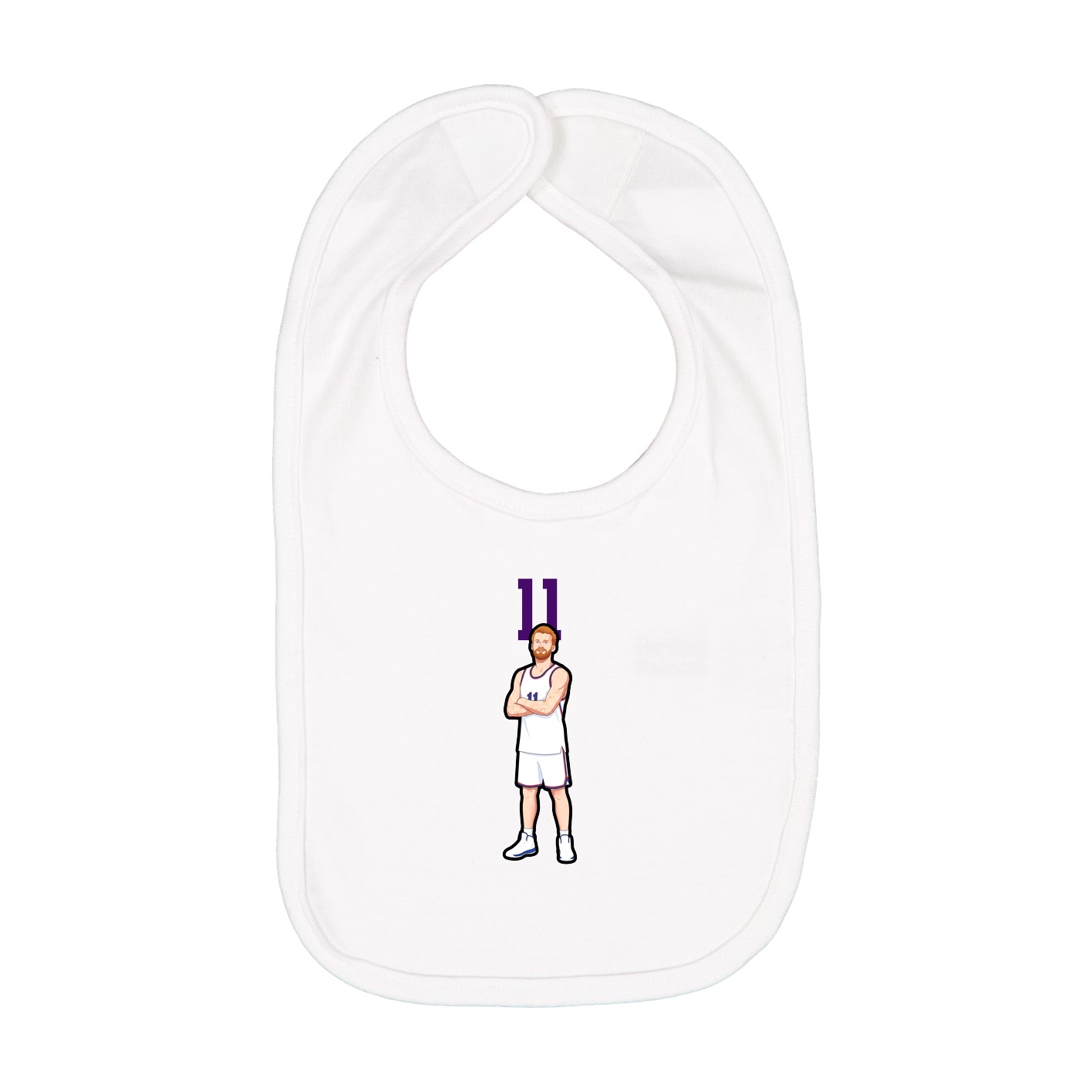 Infant Bib — Number Top in White