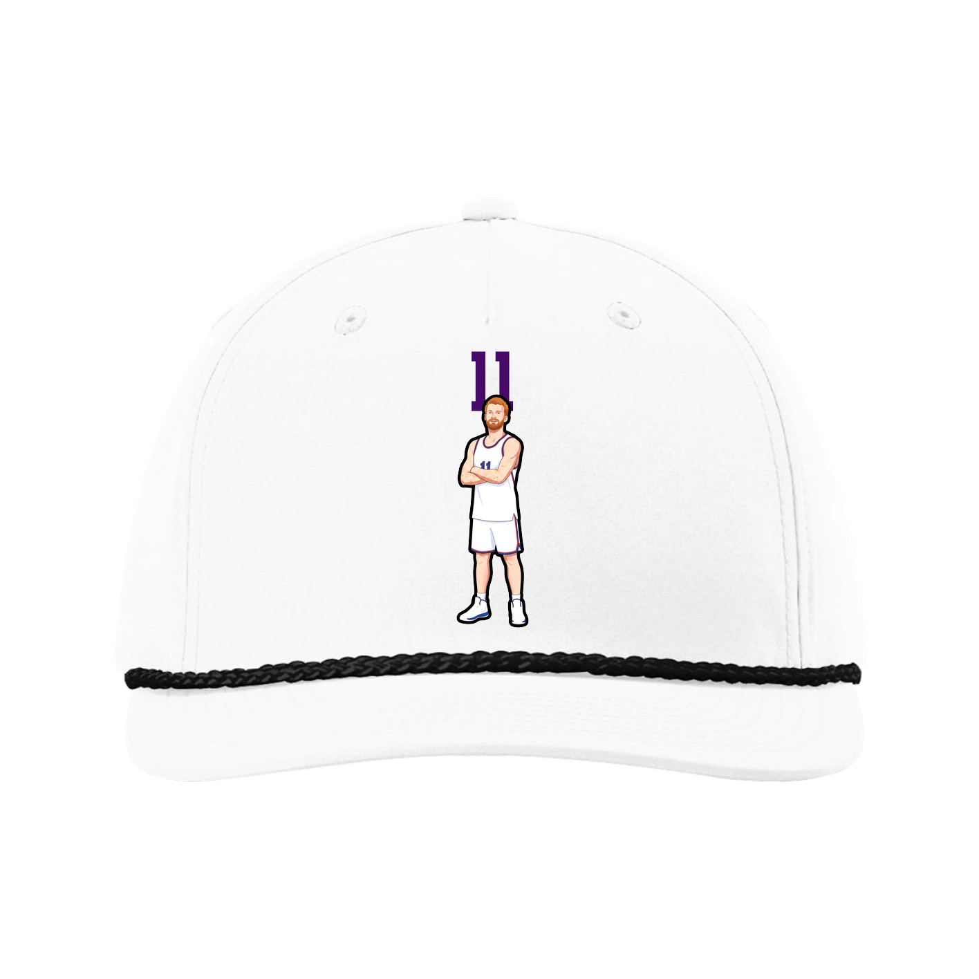 Five-Panel Classic Rope Cap — Number Top in White