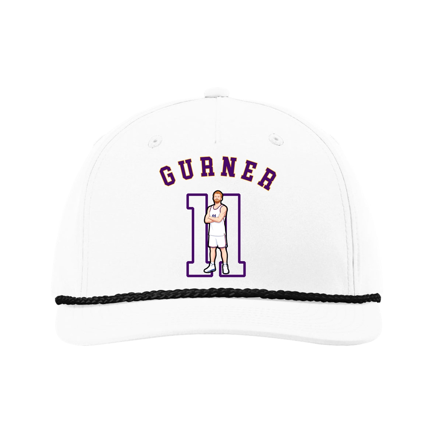 Five-Panel Classic Rope Cap — Shirsey Arch in White