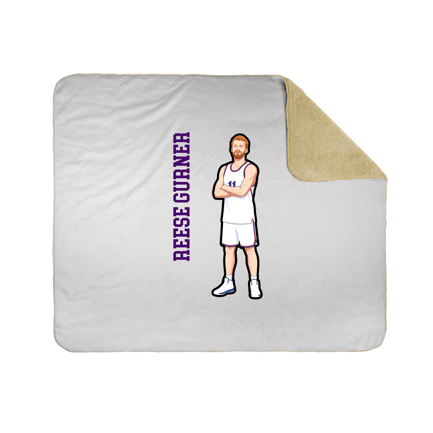 Throw Blanket — Name Vertical in White