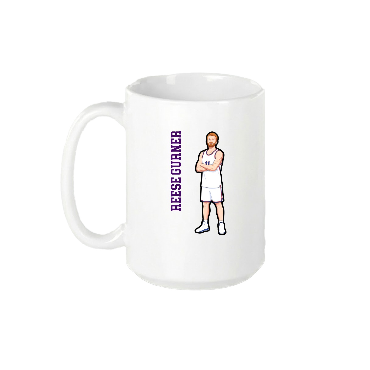 15oz Coffee Mug — Name Vertical in White