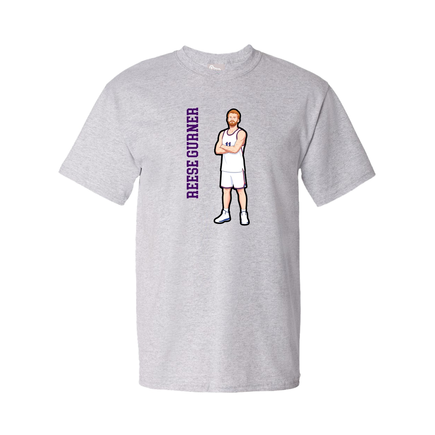 Tee — Name Vertical in Grey