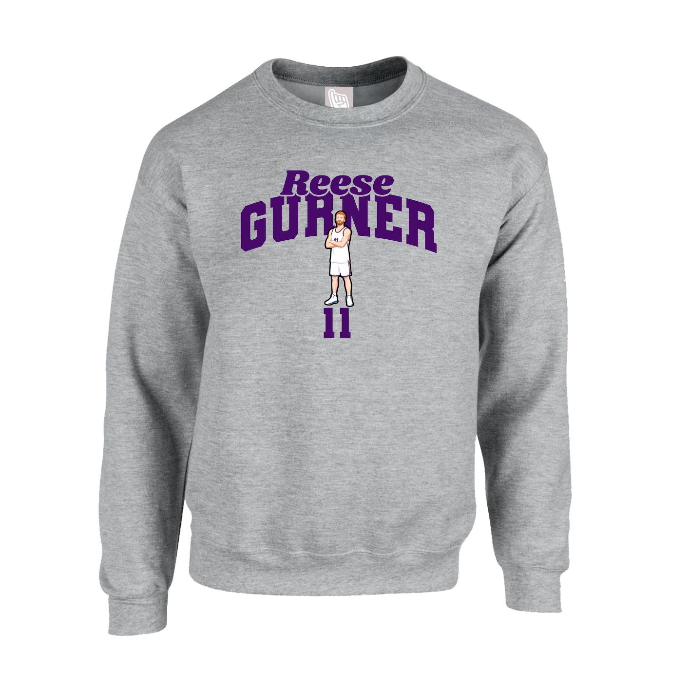 Fleece Crew — Signature Arch in Grey