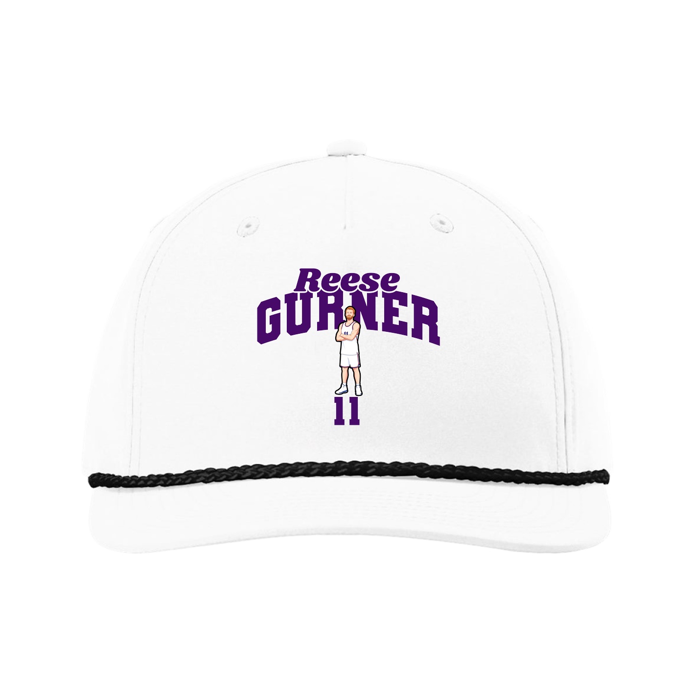 Five-Panel Classic Rope Cap — Signature Arch in White