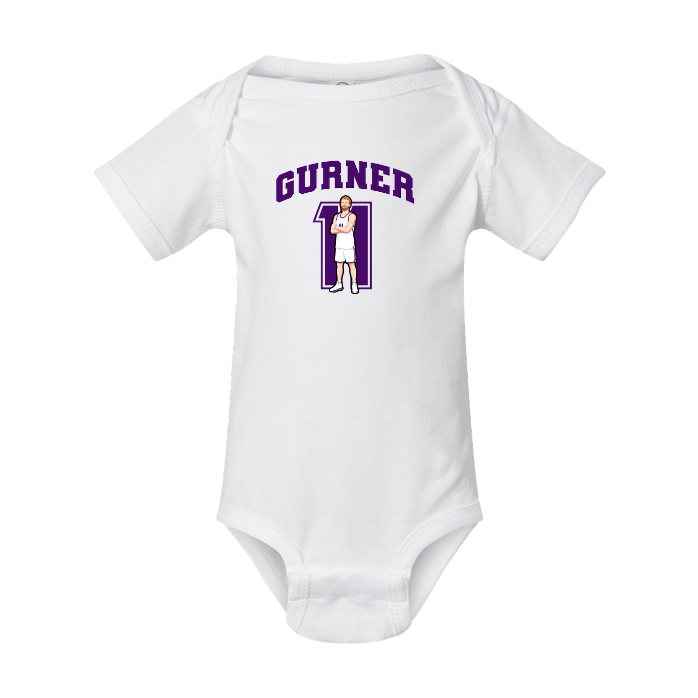 Baby Onesie — Number in White