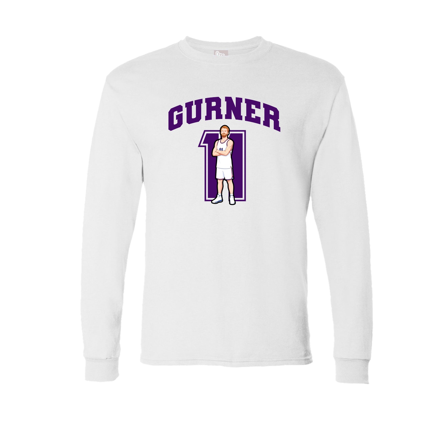 Long Sleeve Tee — Number in White