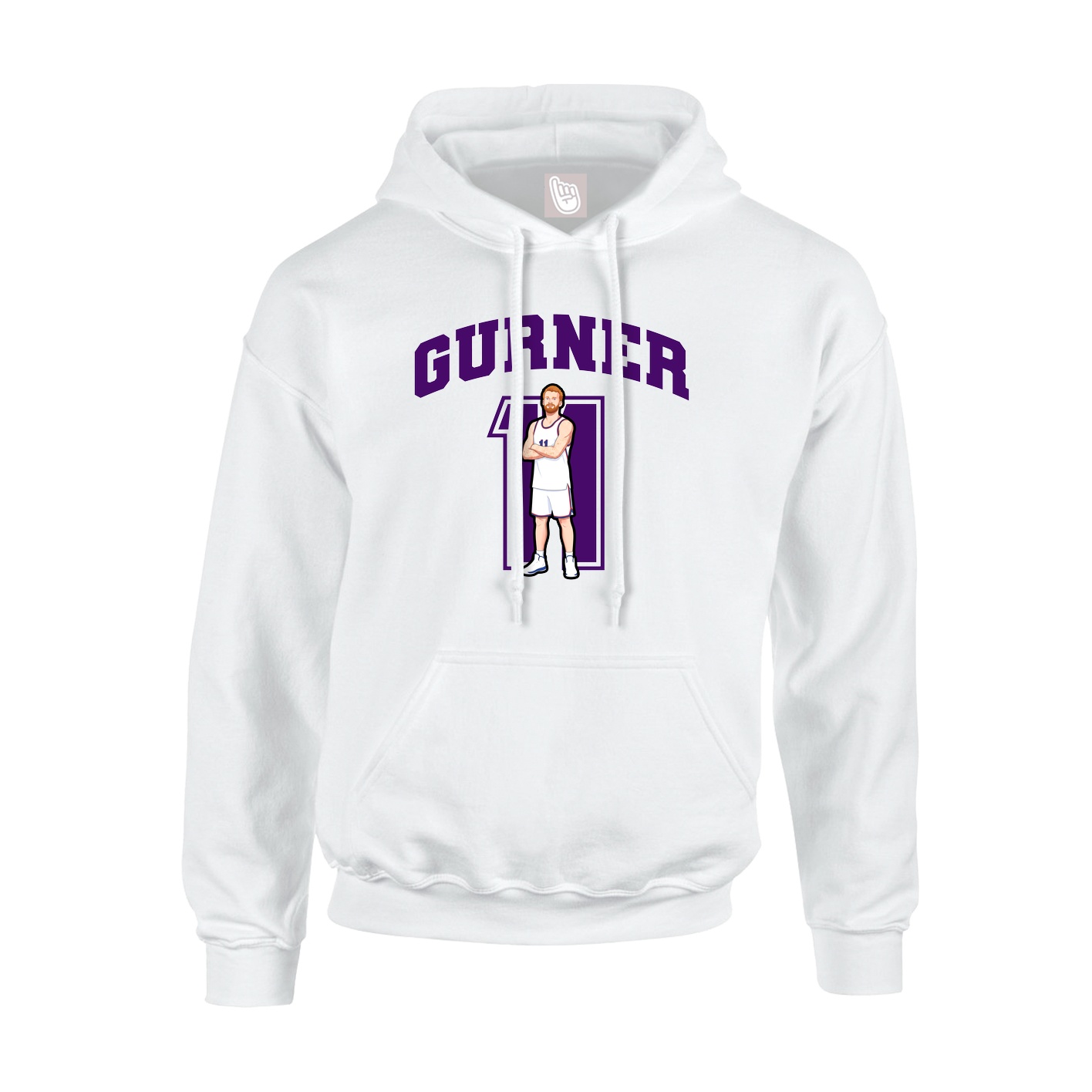 Hoodie — Number in White