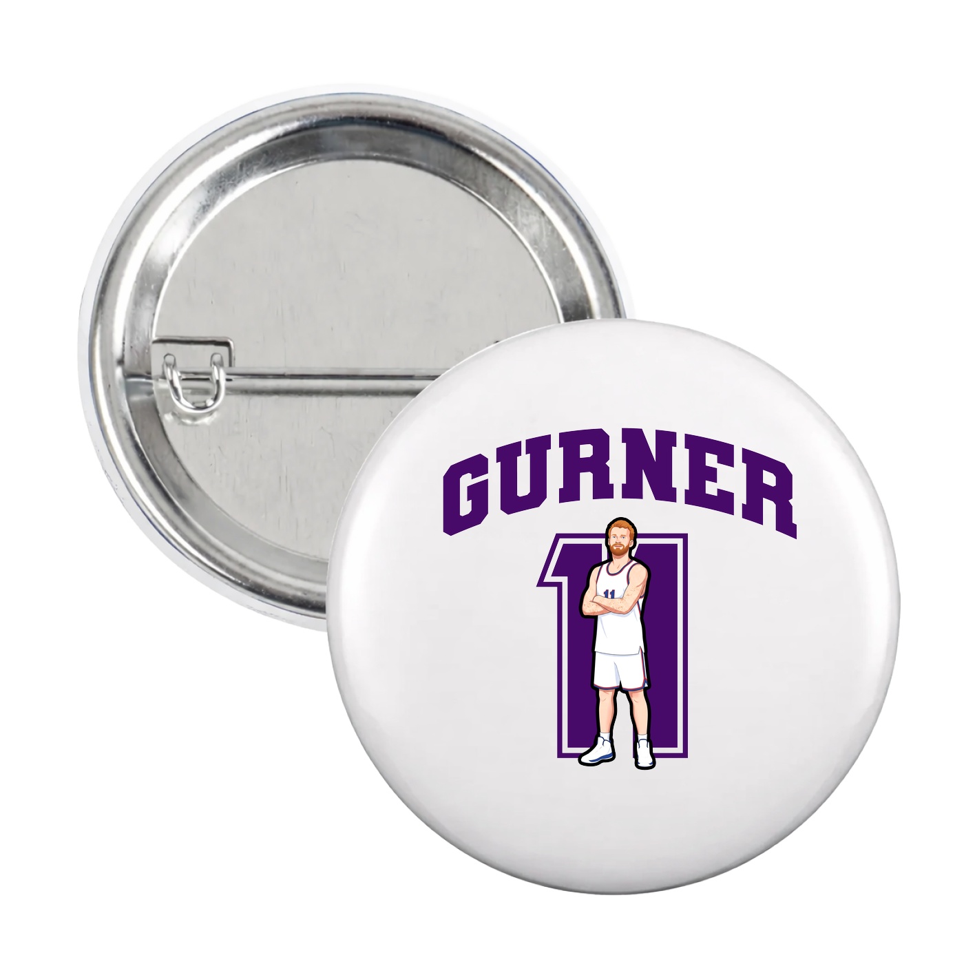 Game Day Button — Number in White