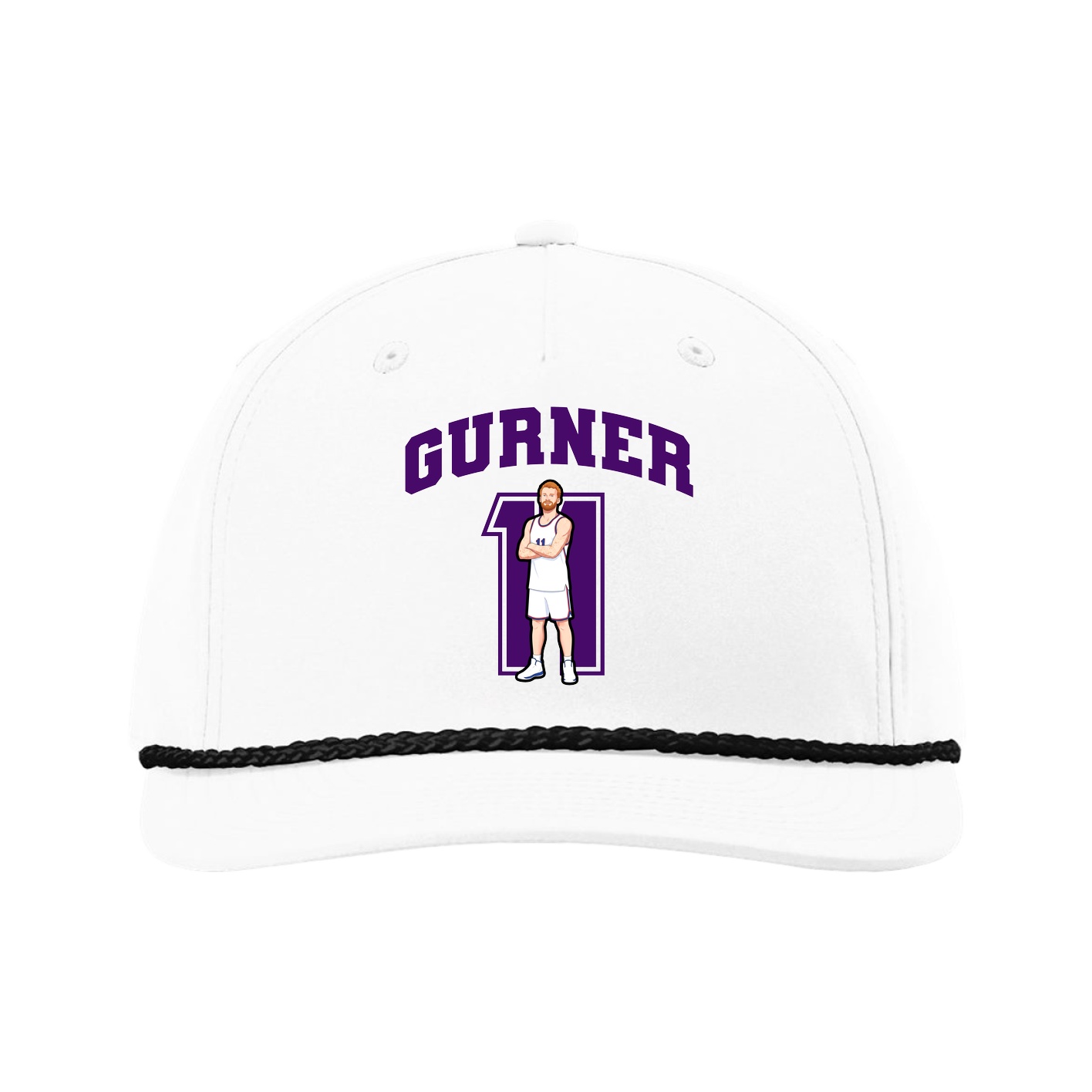 Five-Panel Classic Rope Cap — Number in White