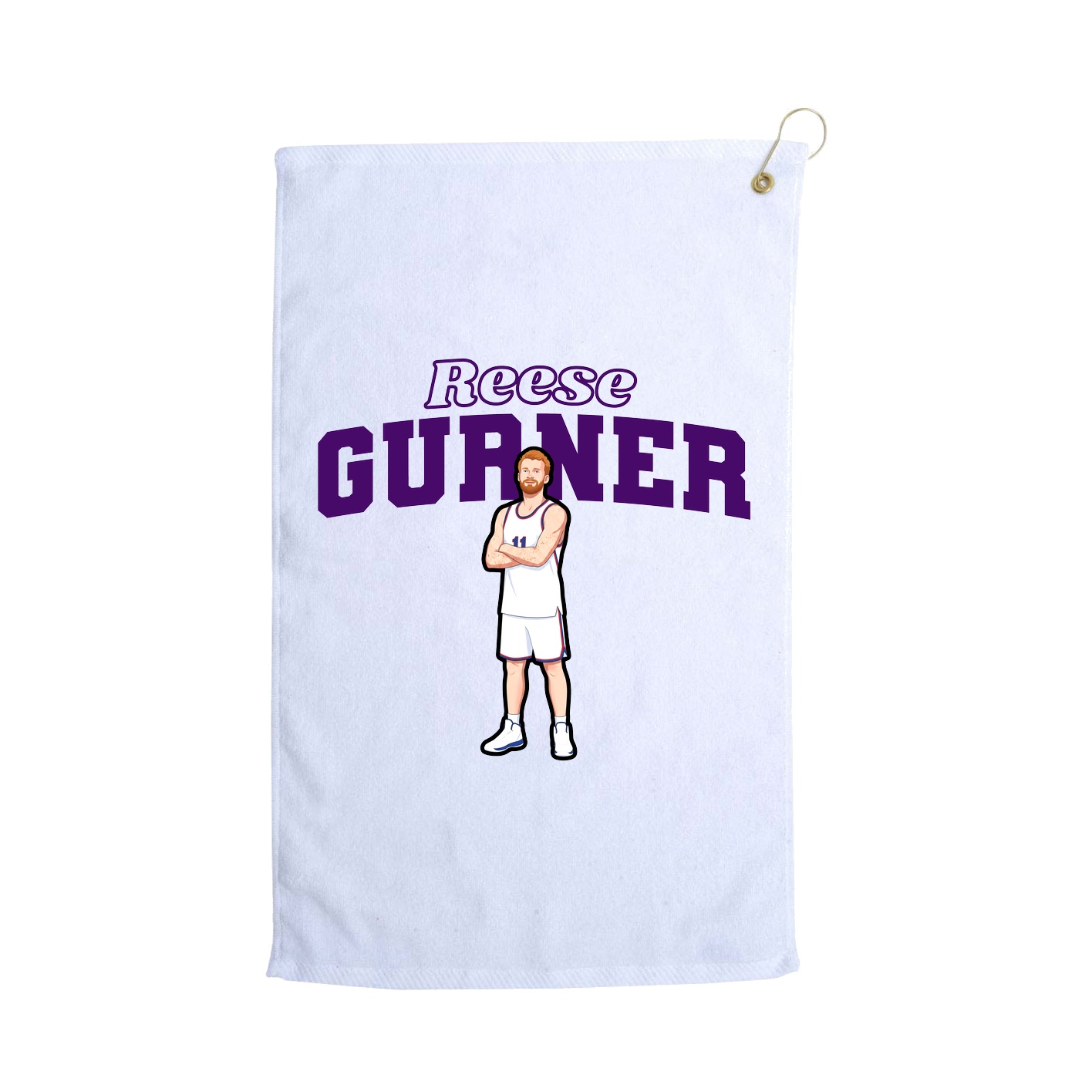 Golf Towel — Name Arch in White