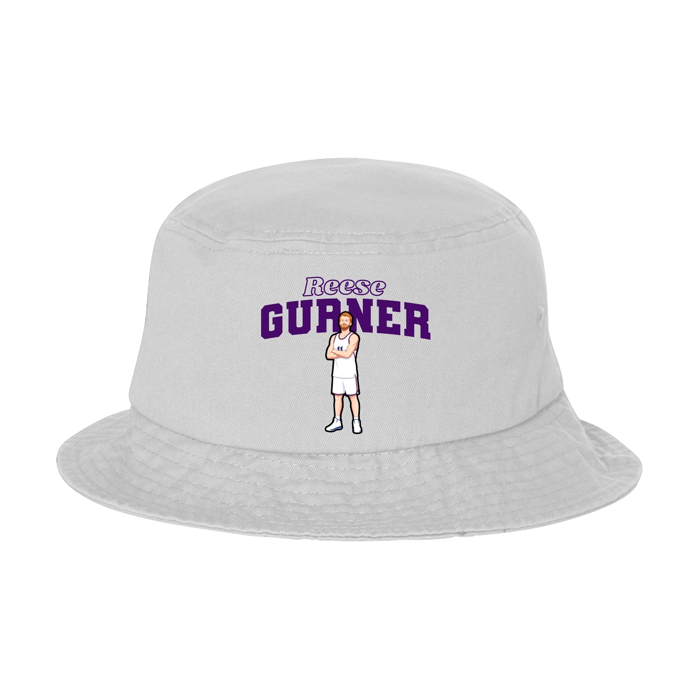 Bucket Cap — Name Arch in White