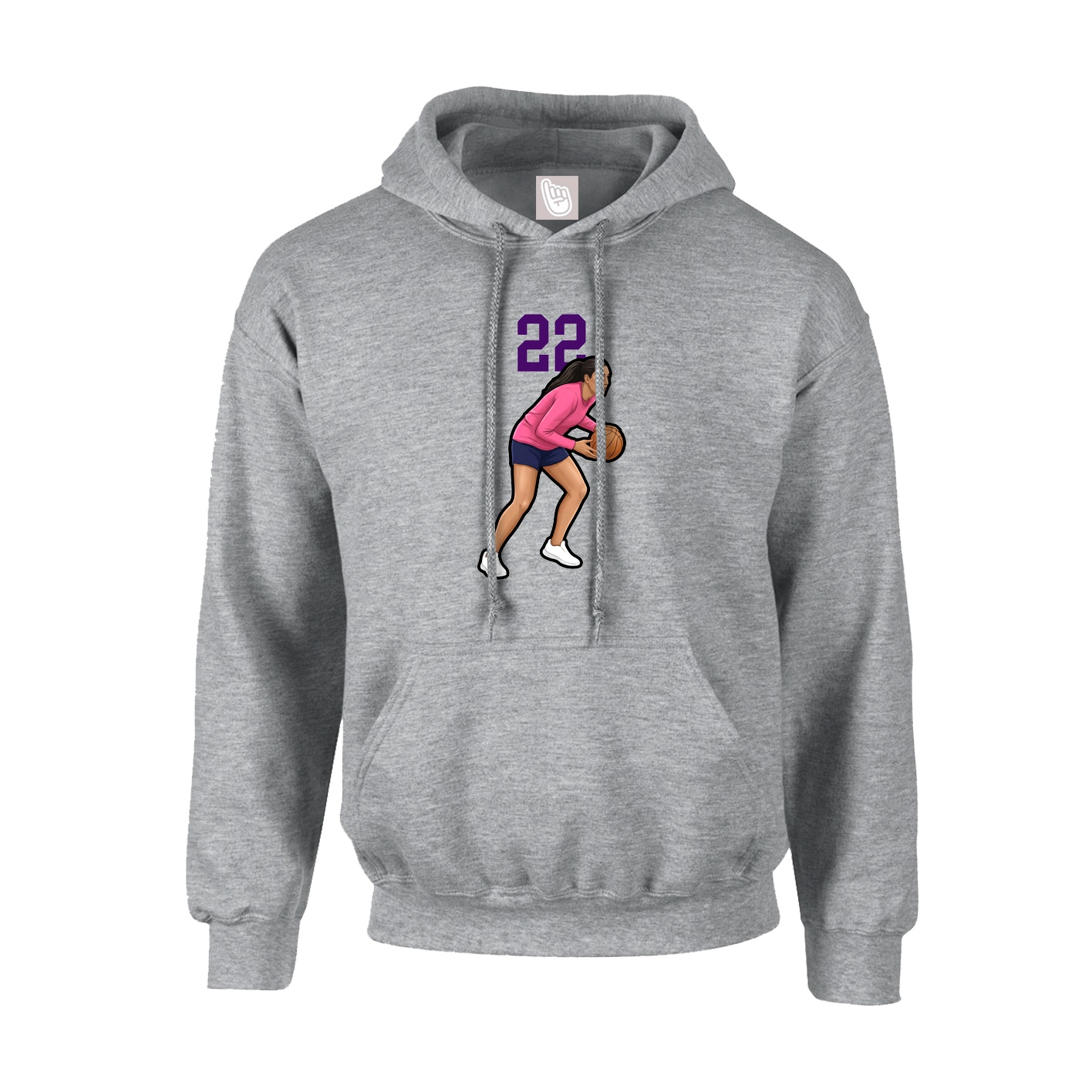 Youth Hoodie — Number Top in Grey