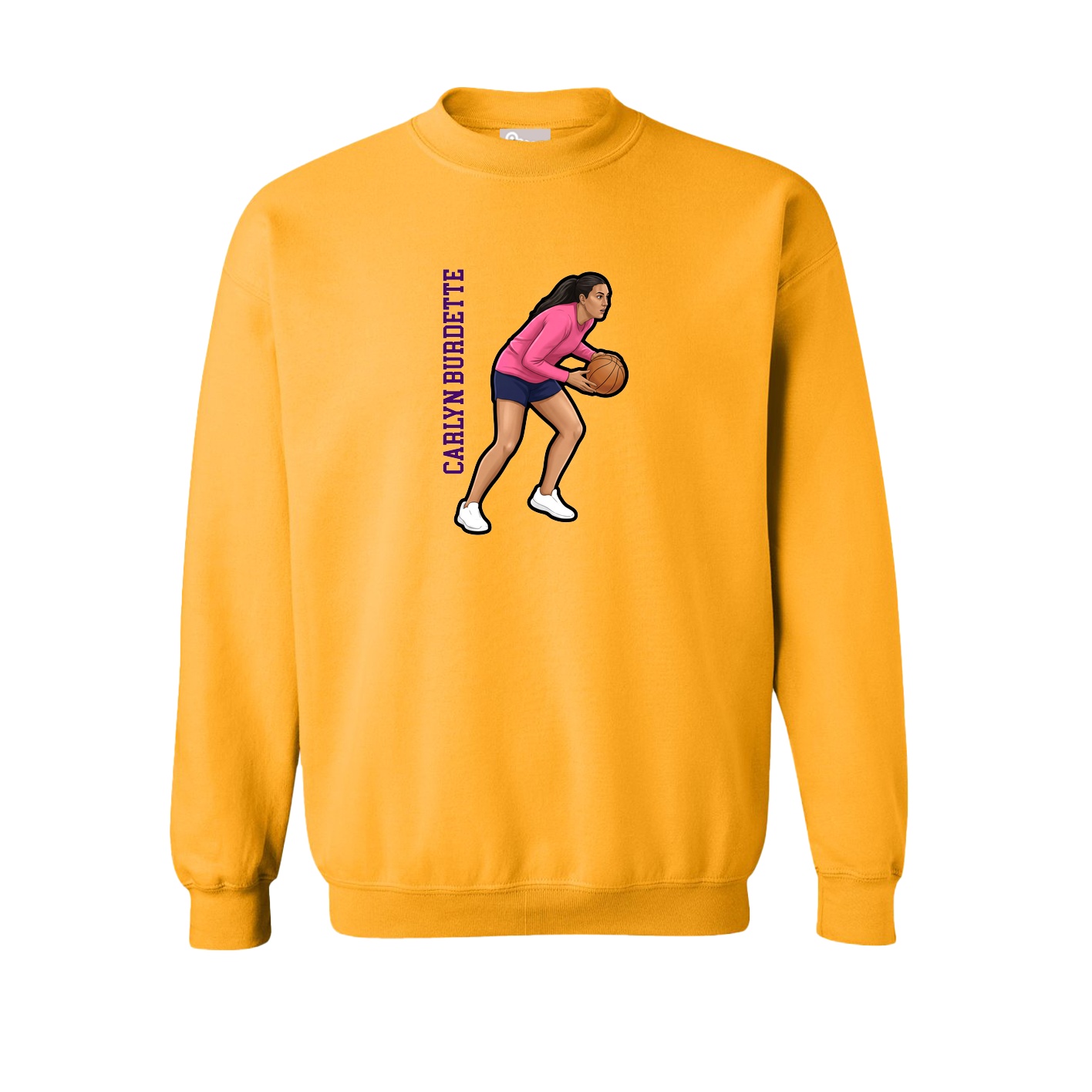 Fleece Crew — Name Vertical in Gold