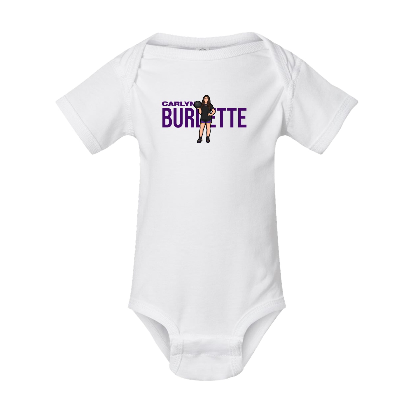 Baby Onesie — Player Name in White