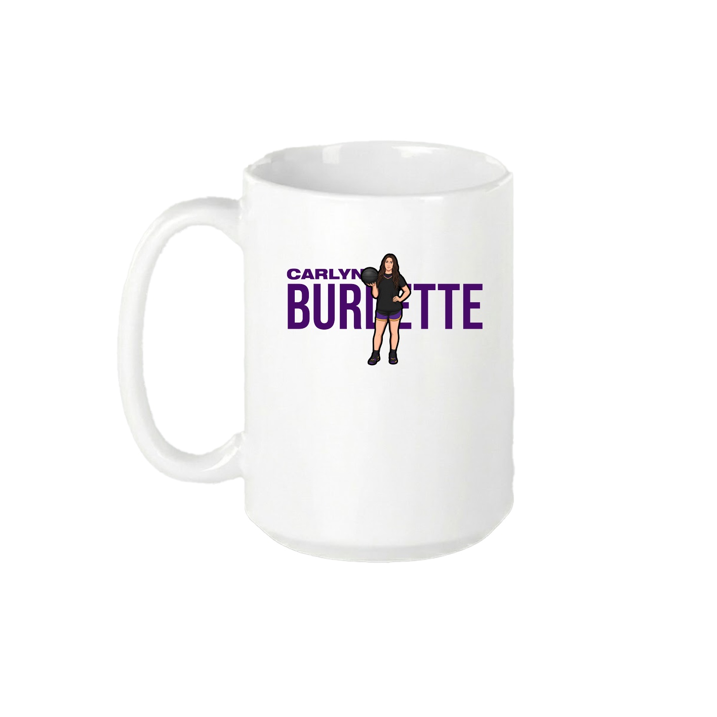 15oz Coffee Mug — Player Name in White