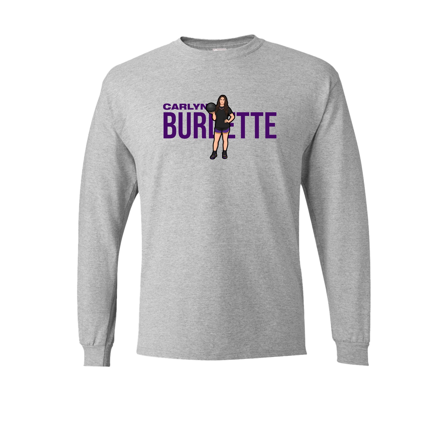 Long Sleeve Tee — Player Name in Grey