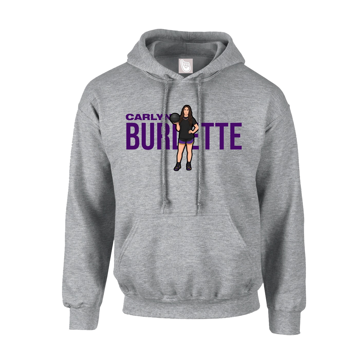 Hoodie — Player Name in Grey