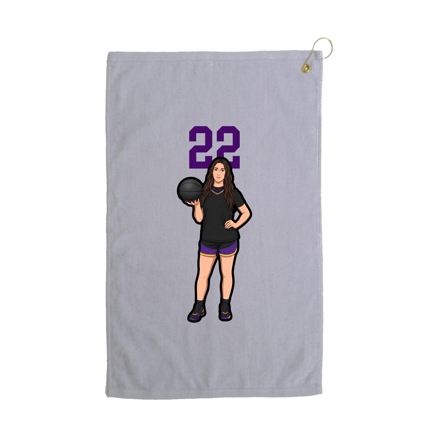 Golf Towel — Number Top in Grey