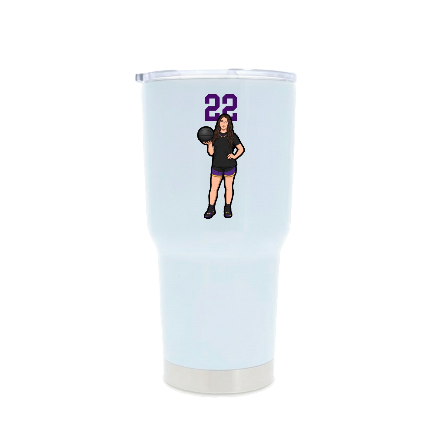30oz Stainless Steel Tumbler — Number Top in White