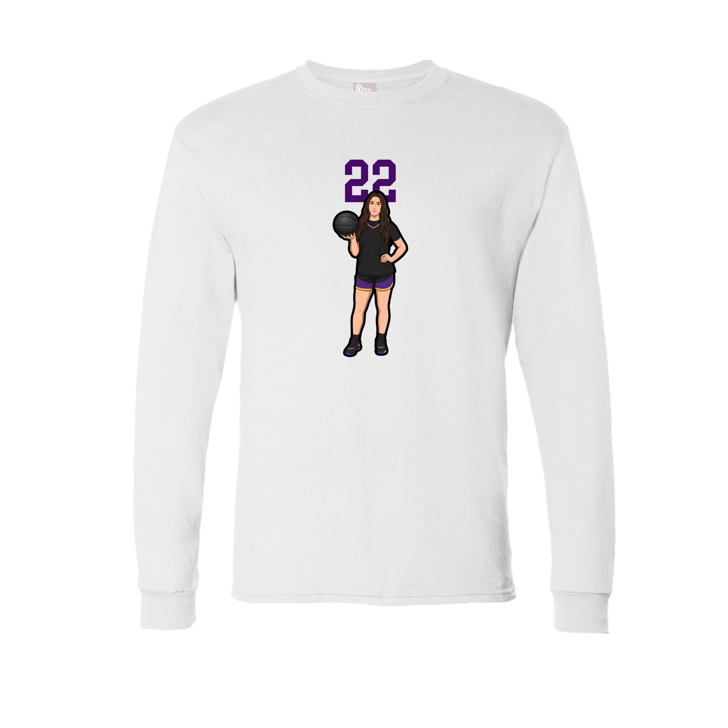 Long Sleeve Tee — Number Top in White