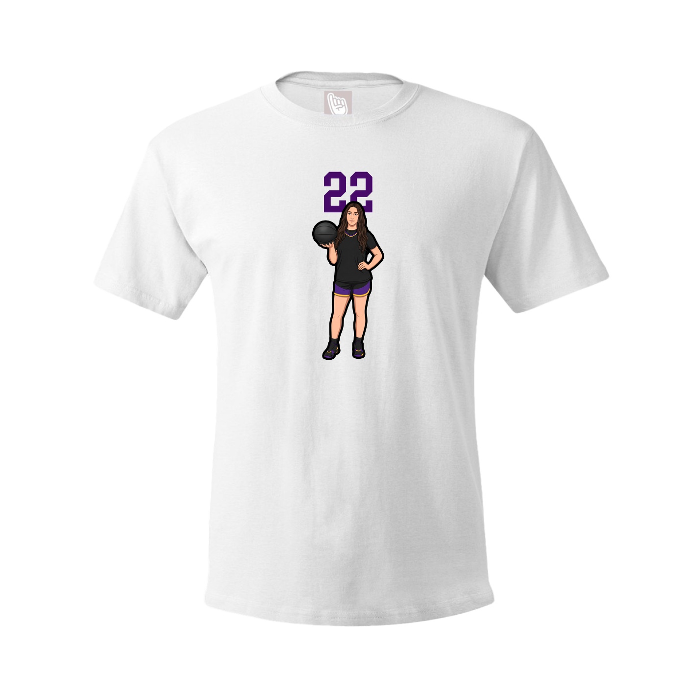 Youth Tee — Number Top in White