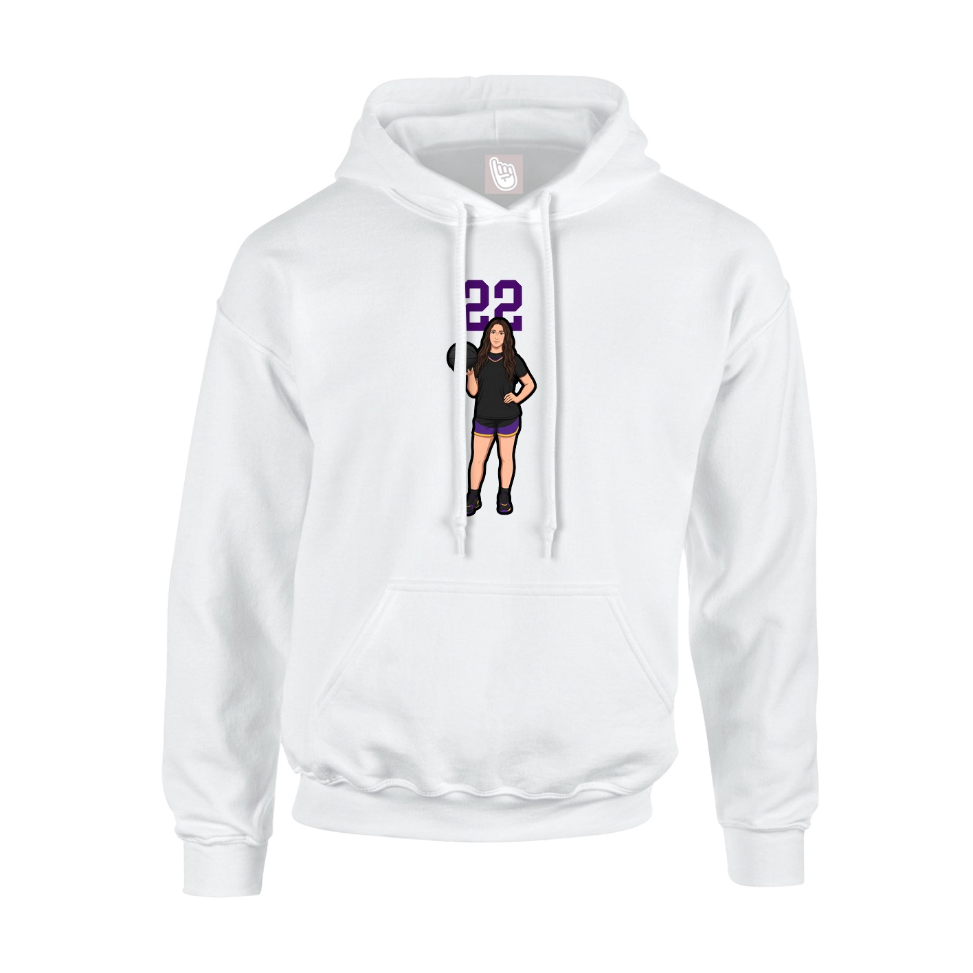 Youth Hoodie — Number Top in White