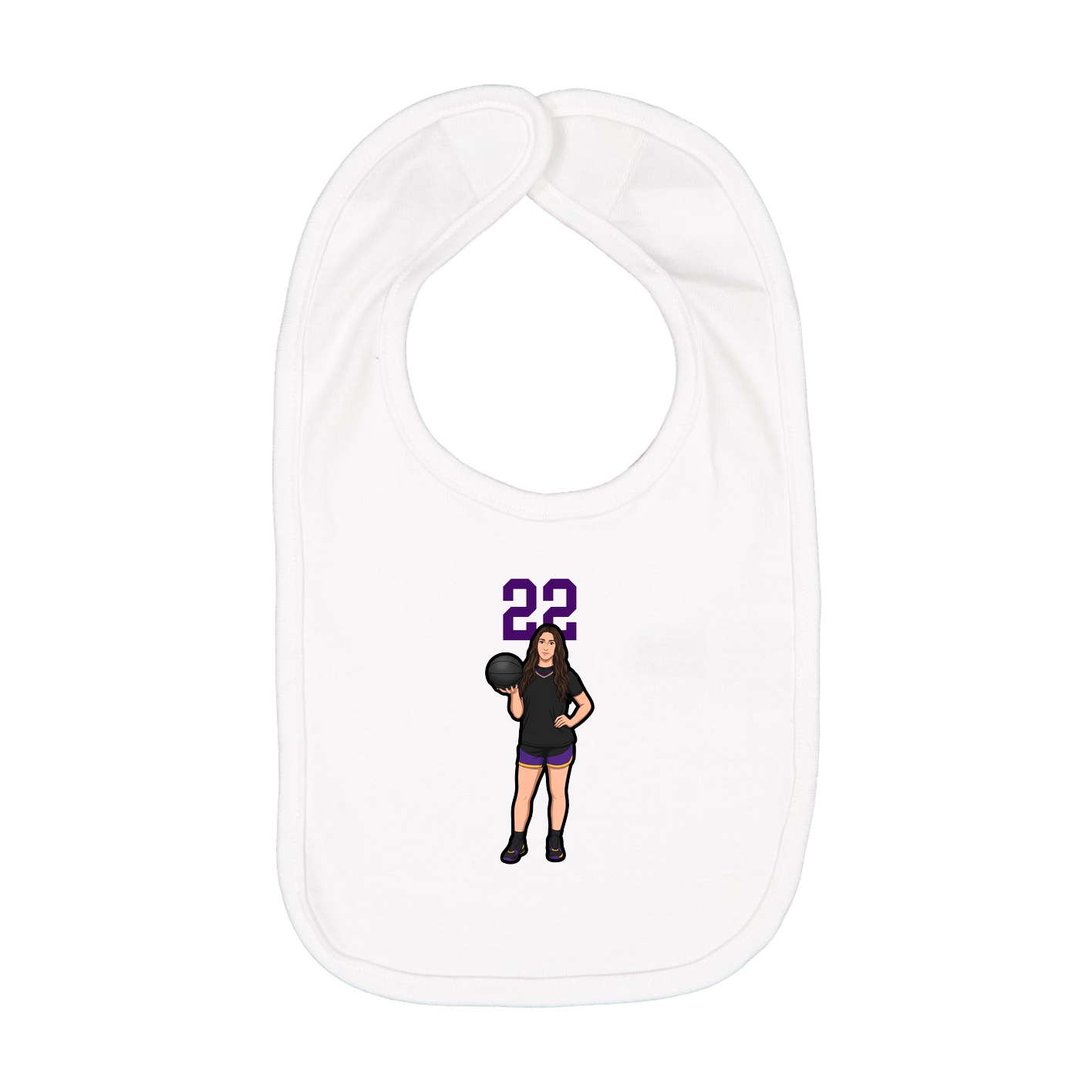 Infant Bib — Number Top in White