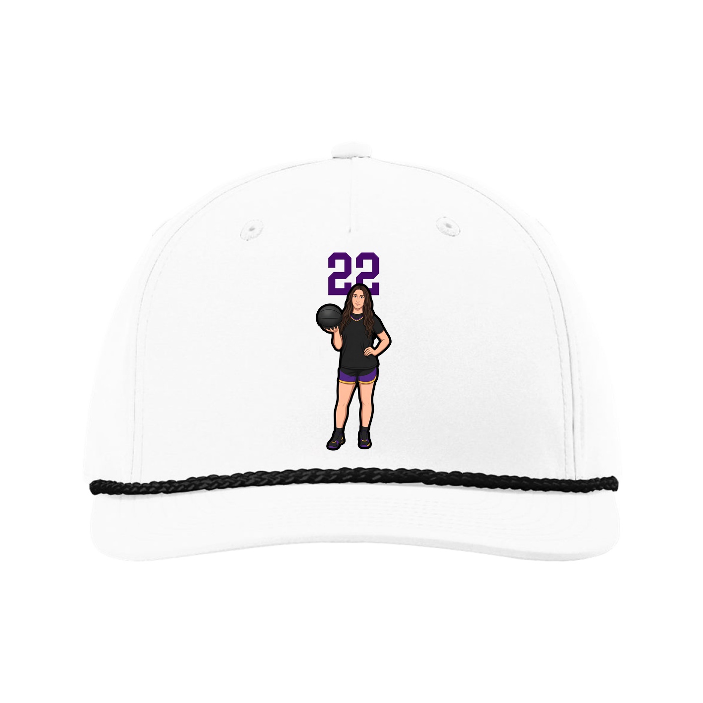 Five-Panel Classic Rope Cap — Number Top in White