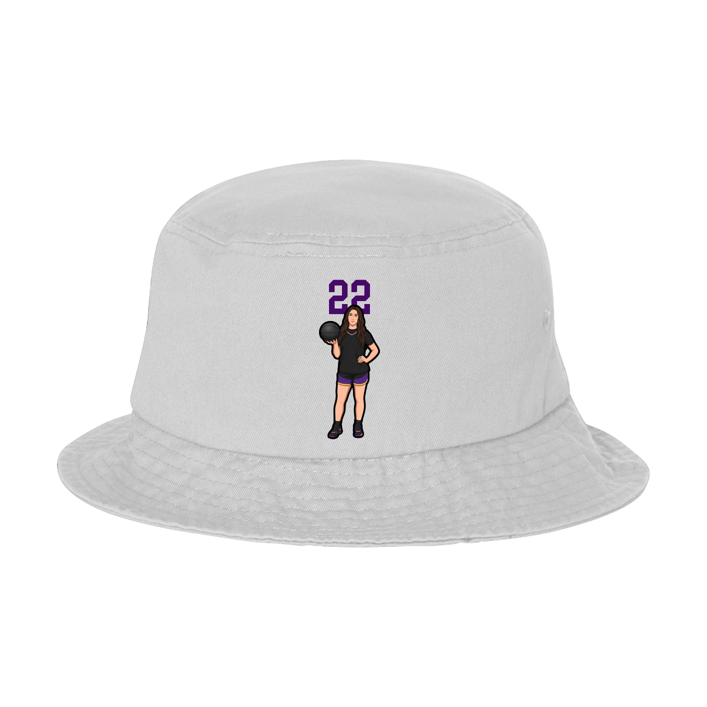 Bucket Cap — Number Top in White