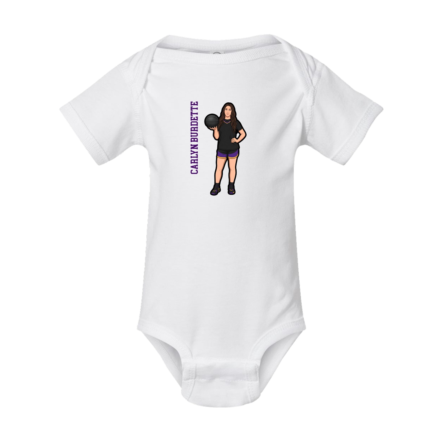 Baby Onesie — Name Vertical in White