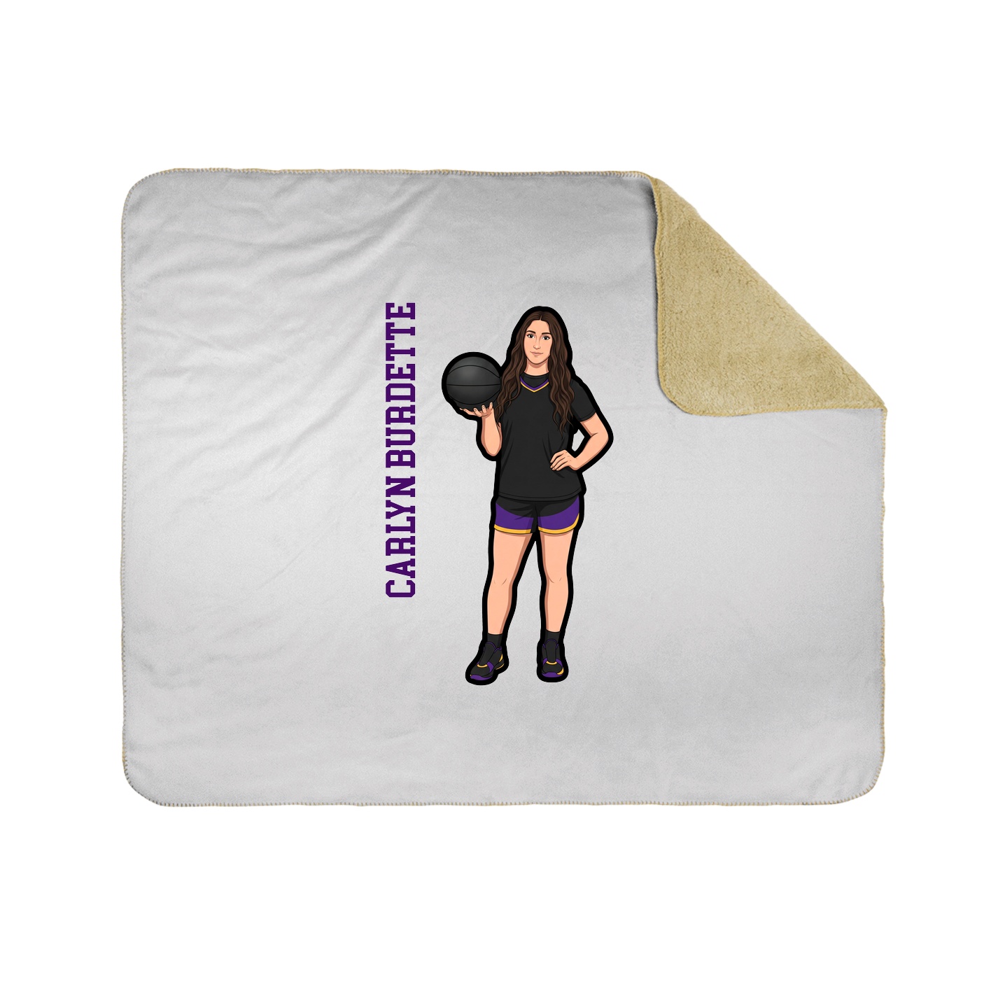 Throw Blanket — Name Vertical in White