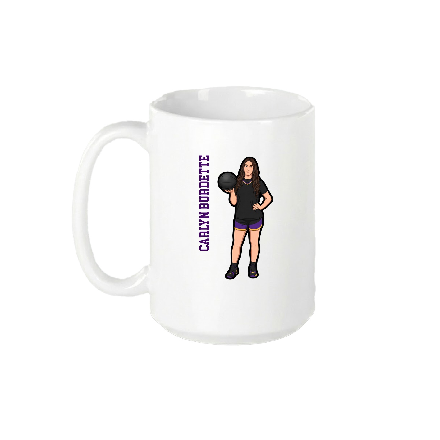 15oz Coffee Mug — Name Vertical in White
