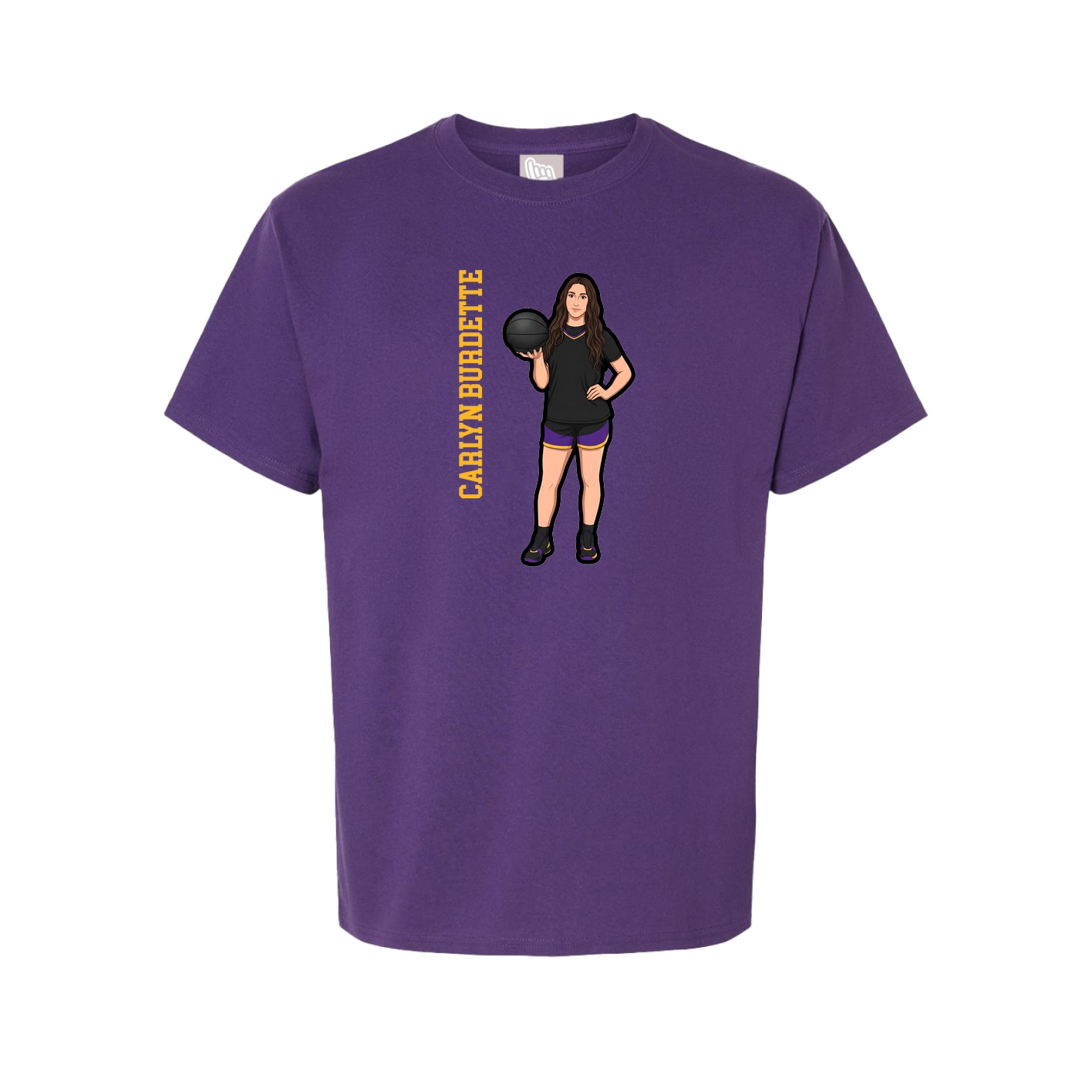 Youth Tee — Name Vertical in Purple
