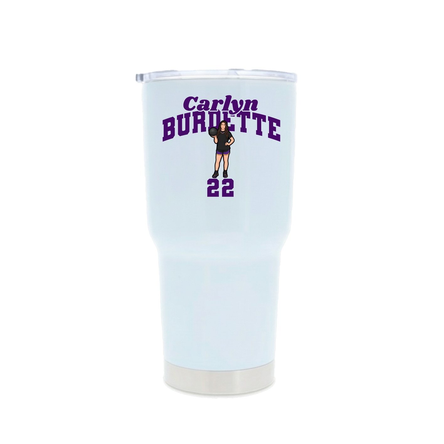 30oz Stainless Steel Tumbler — Signature Arch in White