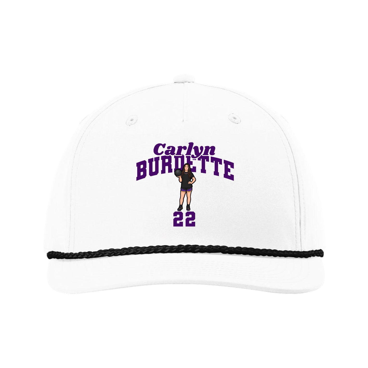 Five-Panel Classic Rope Cap — Signature Arch in White