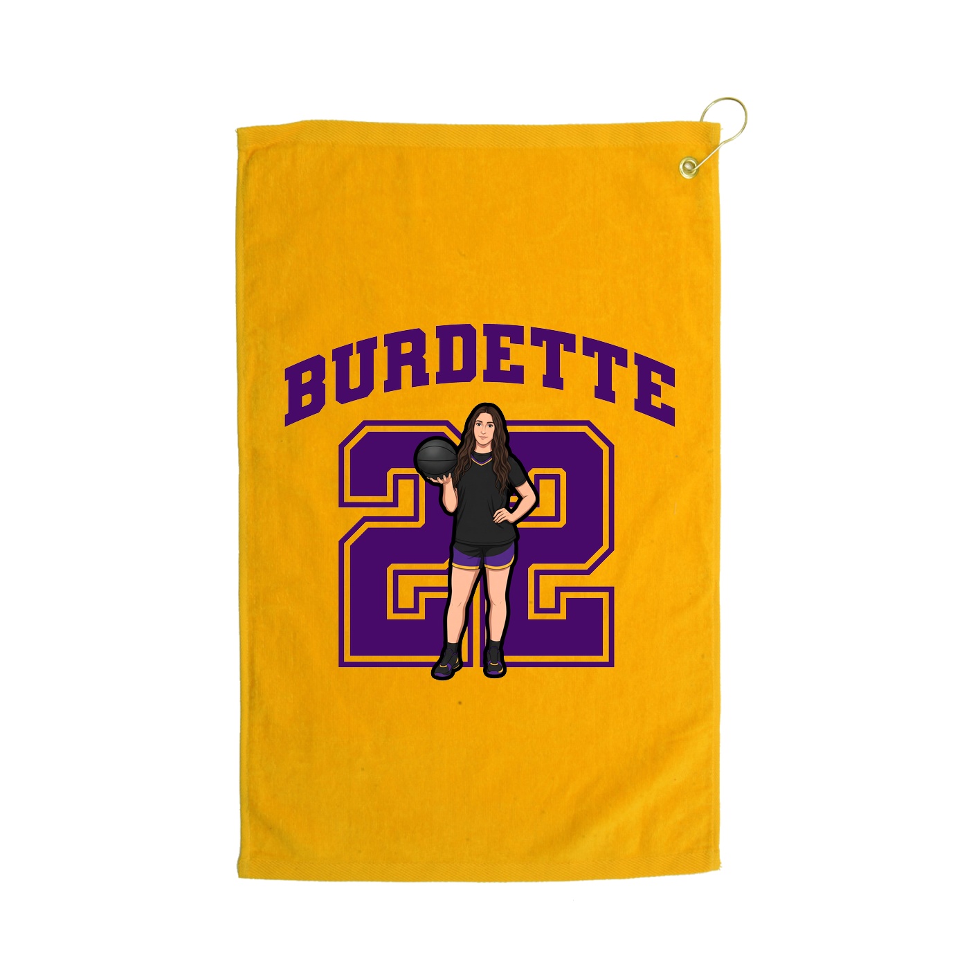 Golf Towel — Number in Gold