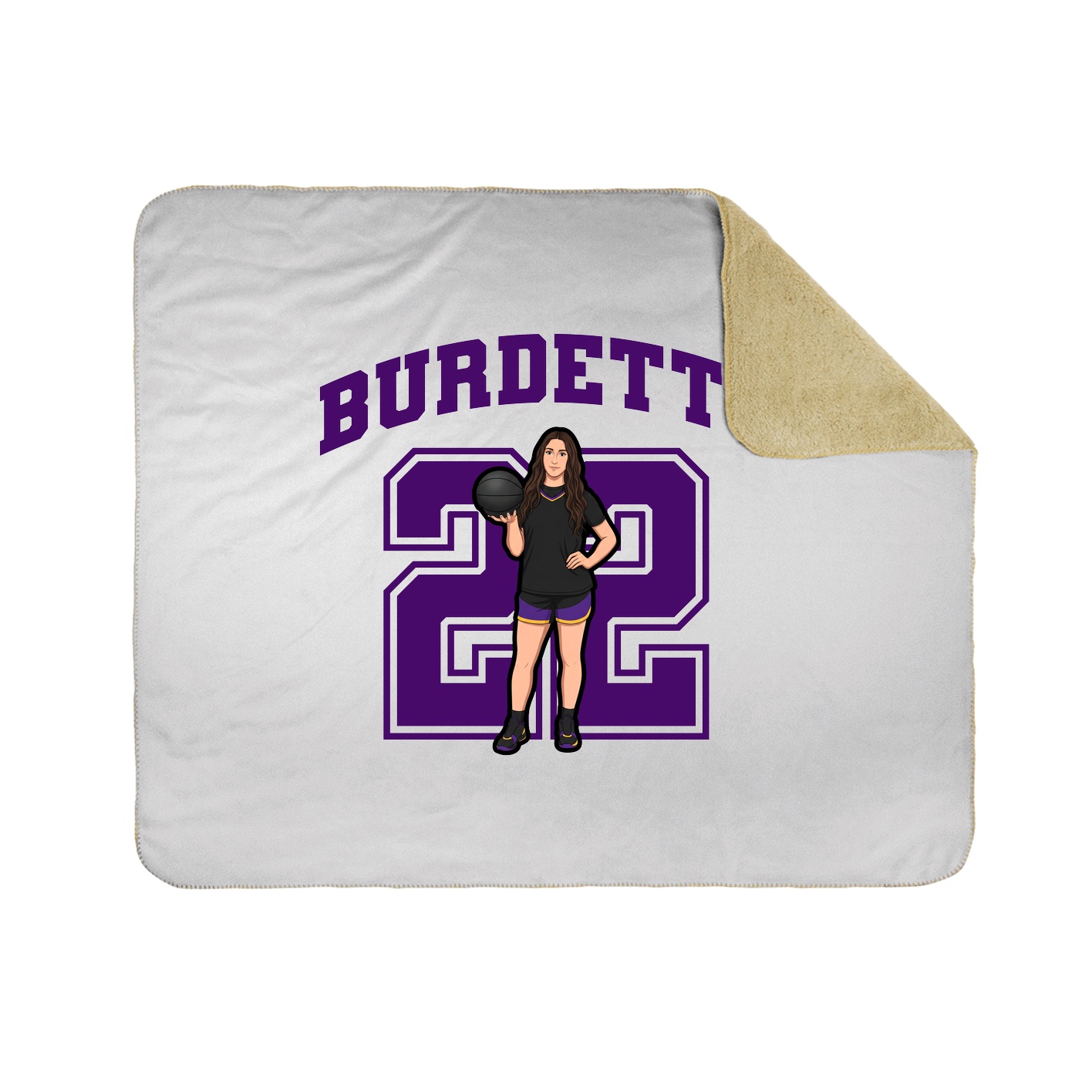 Throw Blanket — Number in White