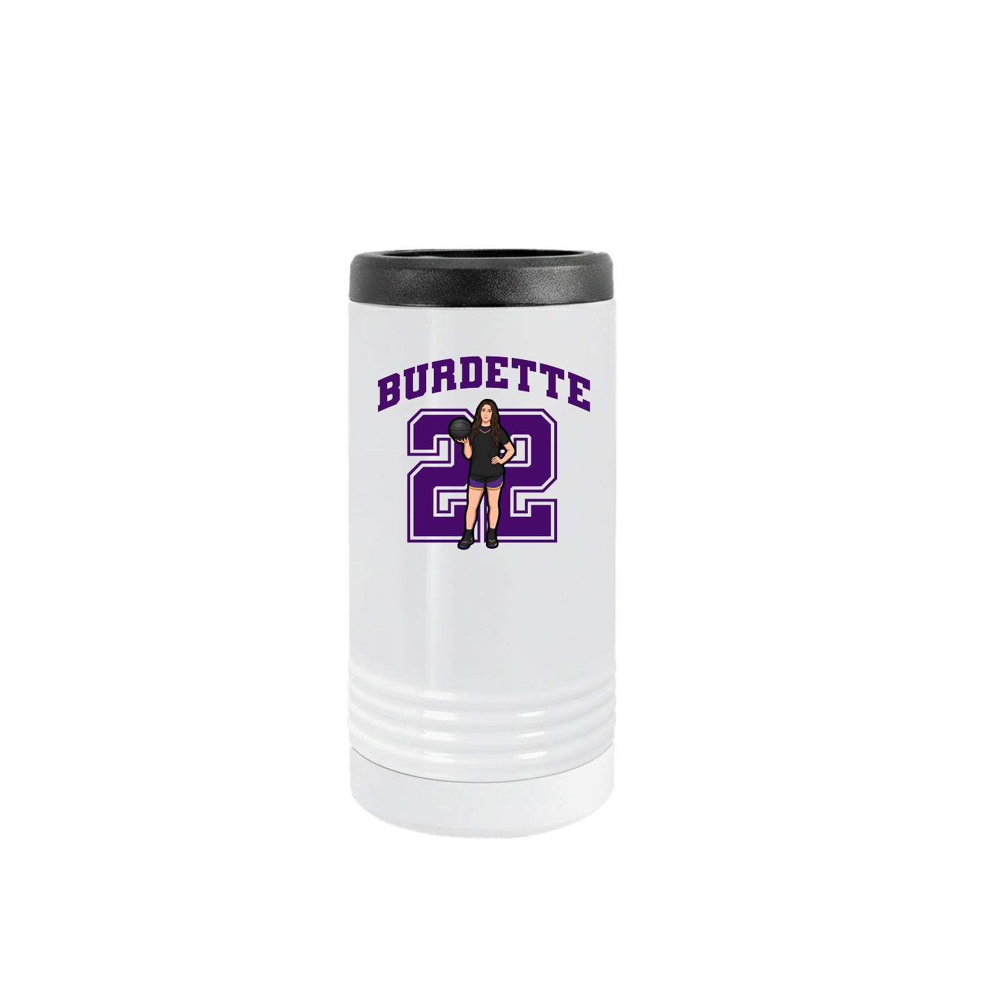Slim Beverage Holder — Number in White